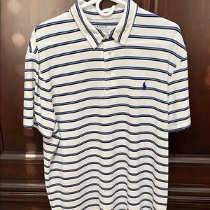 Polo by Ralph Lauren Men's Navy and White Striped Polo